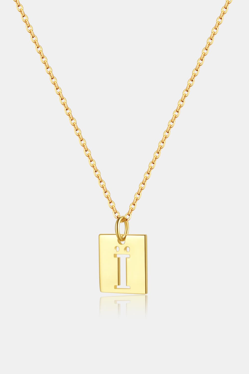 Cutout Rectangle Pendant Necklace